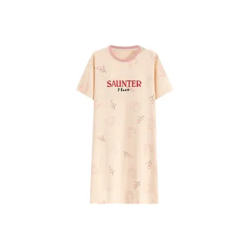 JINXU Nightgown Women's Apricot