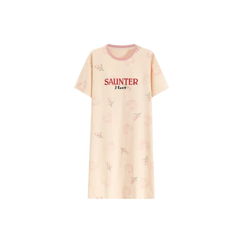 JINXU Nightgown Women's Apricot-0
