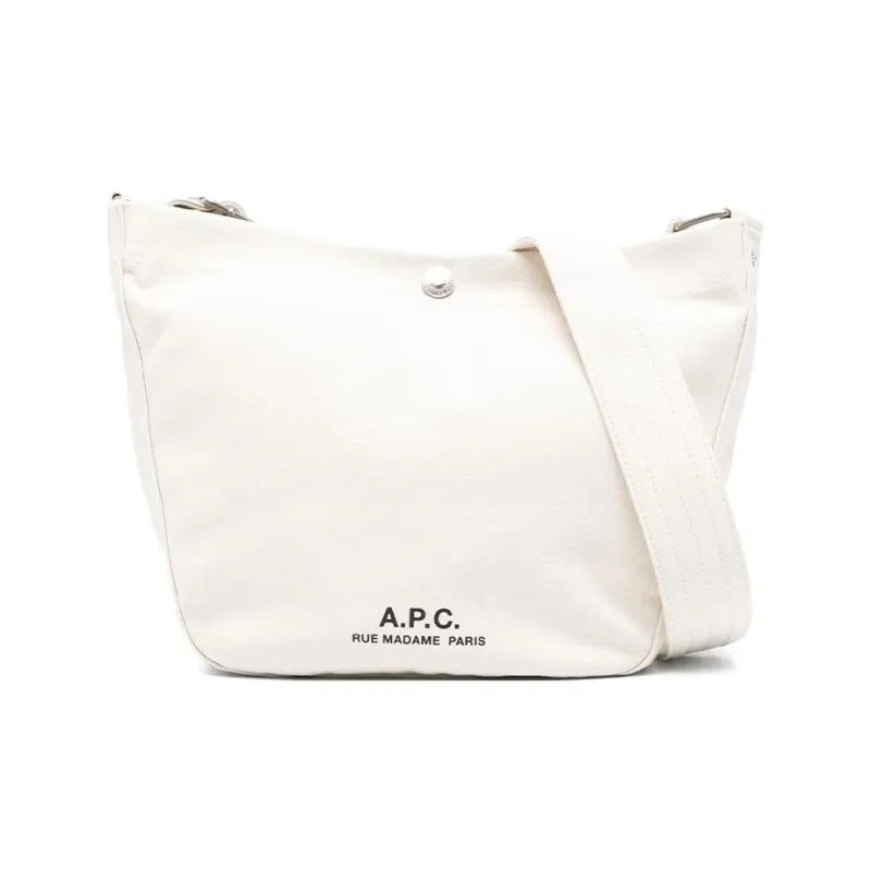 A.P.C Recycled Cotton Shoulder Bag Small Size Women's Light Beige-0
