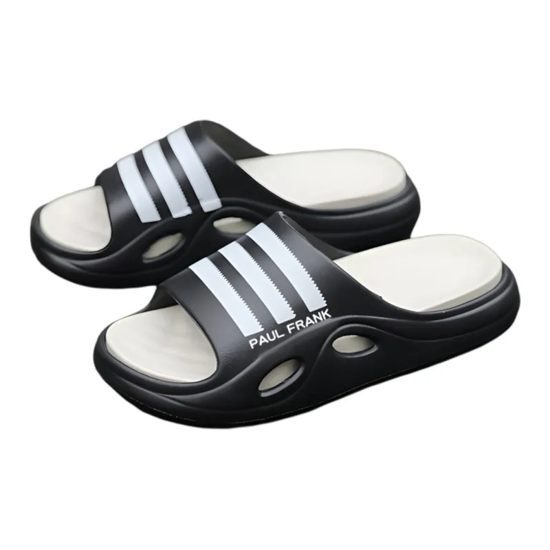 PAUL FRANK Home Slippers Black Platform Squashy And Bouncy Feeling Stripes Outdoor Slippers-24