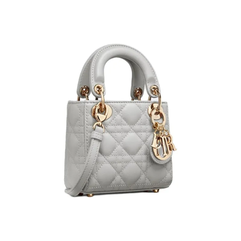 DIOR Lady Dior Sheepskin Dior Bag Shoulder Bag Crossbody Bag Handbag Extra Mini Women's 1Cloud Mist Gray-1