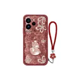 Camellia Red-DW Glitter Gourd Tea Red+Floral Bracelet