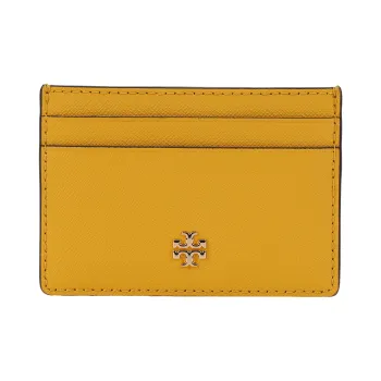 TORY BURCH Emerson Cow Leather Card Holder Women's Yellow