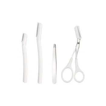 JINGLINGLONG Eyebrow Razor Clipper 4-Piece Set Protective Net Men's Women's Beginner Safety Shaving Blade