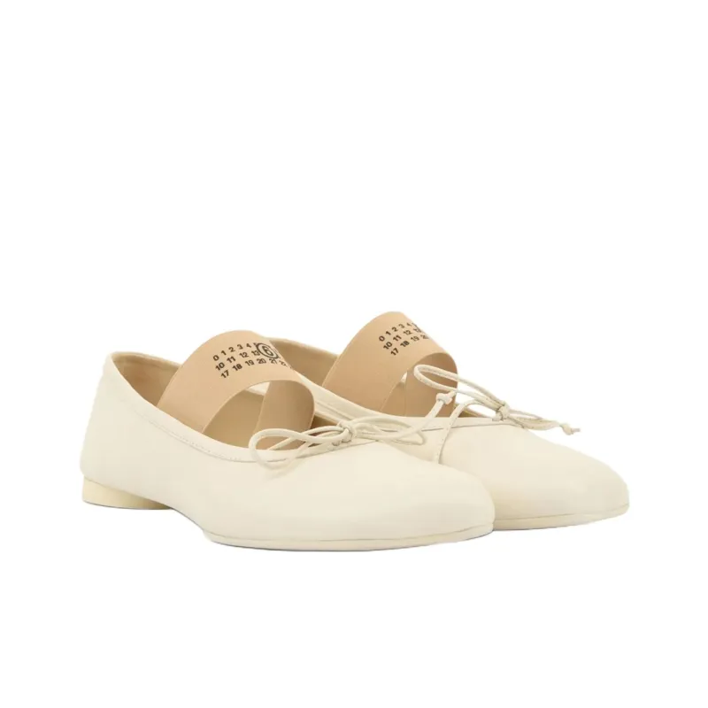 MM6 Maison Margiela Anatomic Numbers Motif Bow Detailed Ballerinas Women's-2