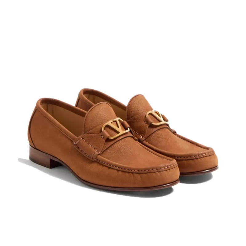 Valentino Vlogo Loafers Men's Brown-2
