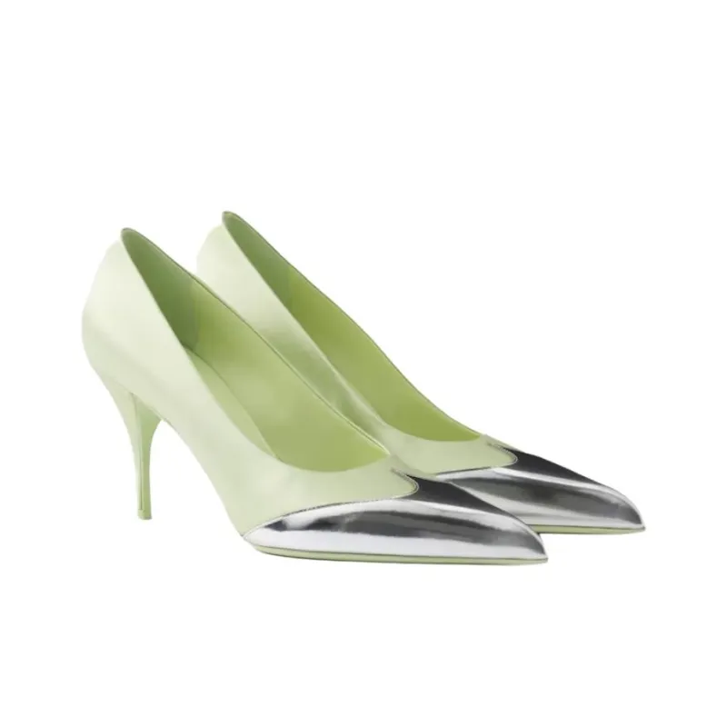 PRADA Slim Heel High Heels 8.5cm Women's Green-2