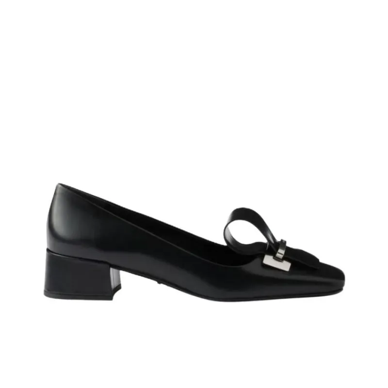 PRADA Chunky Heel High Heels 3.5cm Women's Black-1
