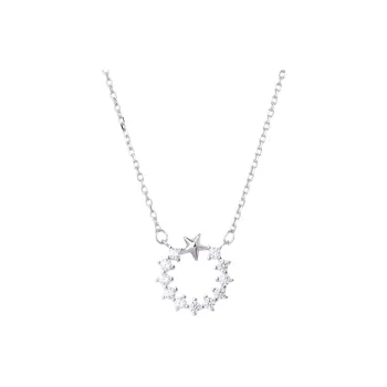 ZURY S925 Silver Necklace Collarbone Chain Women's Silver Compact Cute Versatile Anniversary Gift