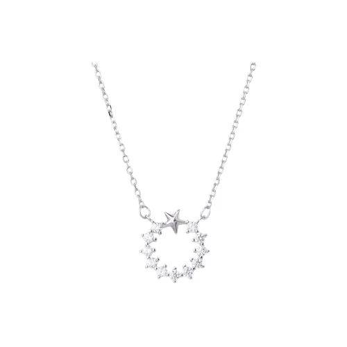 ZURY S925 Silver Necklace Collarbone Chain Women's Silver Compact Cute Versatile Anniversary Gift