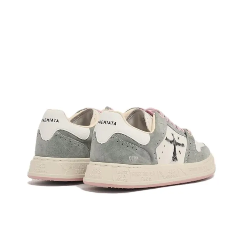 PREMIATA Quinnd Low Top Skateboard Shoes Women's White Gray-2