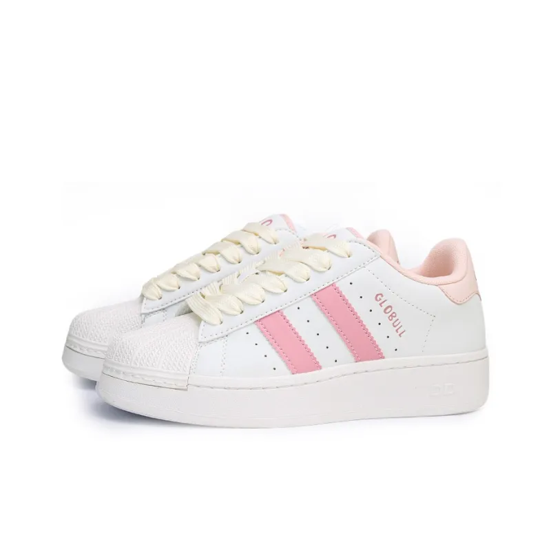 GLO BULL Durable Lightweight And Breathable Low-Top Skateboard Shoes Women's White Pink-2