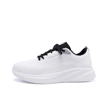 HUANQIU Durable Breathable Lightweight Low Top Casual Running Shoes Men's White Black