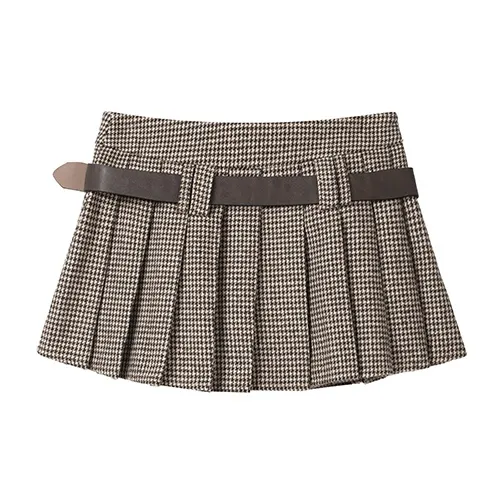 DOKZB Casual Short Skirts Women's Brown-1