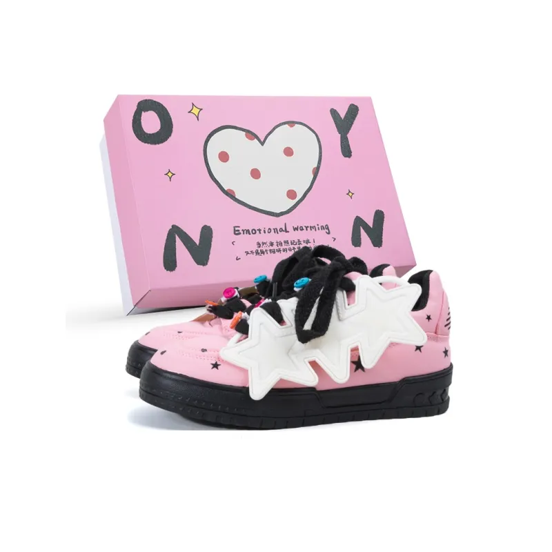 OYNN Young Baby Series Skateboard Shoes Women's Low Top White-6