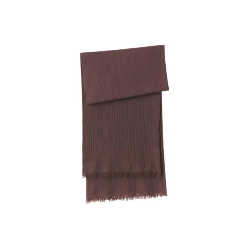 MUJI Sheep Wool Knit Scarves Women's Brown-0
