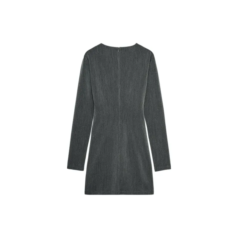 ZARA Long-Sleeved Dresses Women's Gray-1