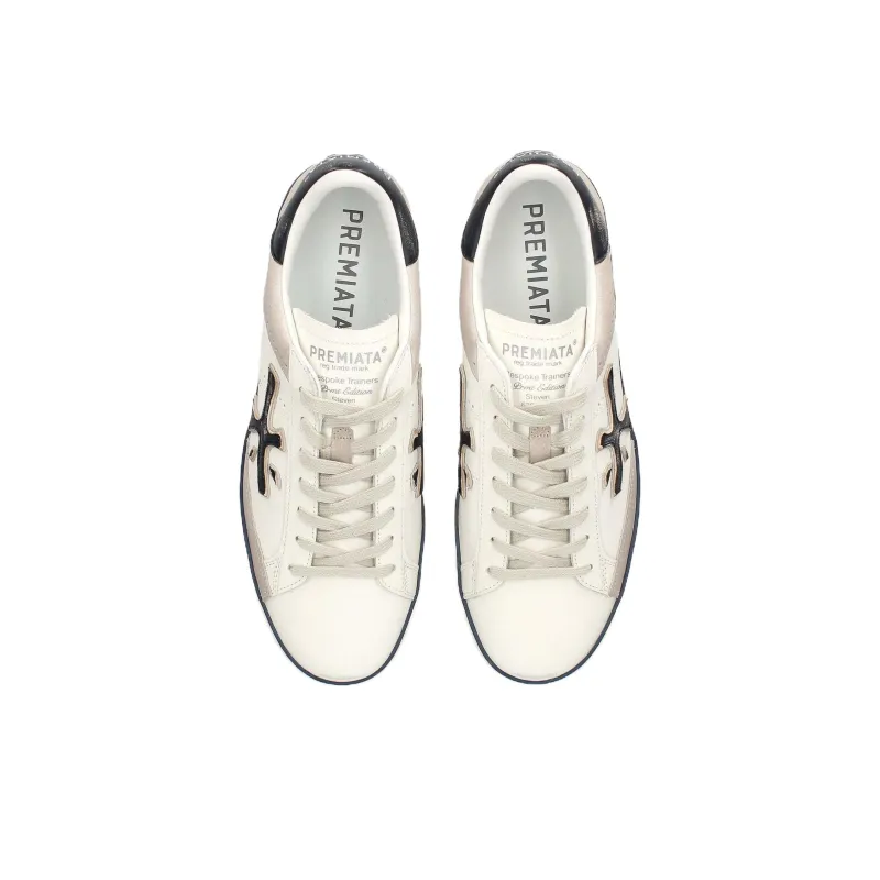 PREMIATA Steven Low Top Skateboard Shoes Men's White Gray-5