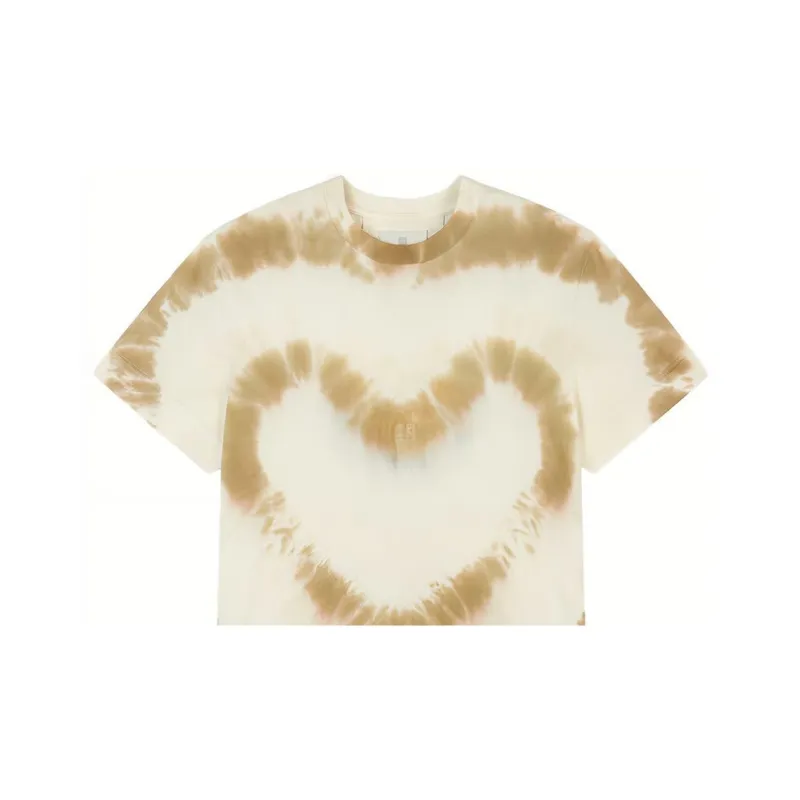 Givenchy Tie And Dye Hearts Oversized T-Shirt 'White/Khaki'-3