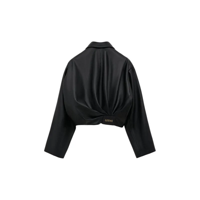 LOEWE Draped Leather Jacket-1