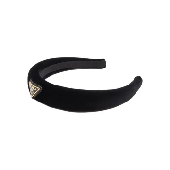 PRADA Velvet Fabric Hair Bands Women's Black
