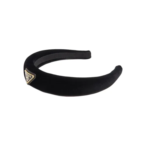 PRADA Velvet Fabric Hair Bands Women's Black