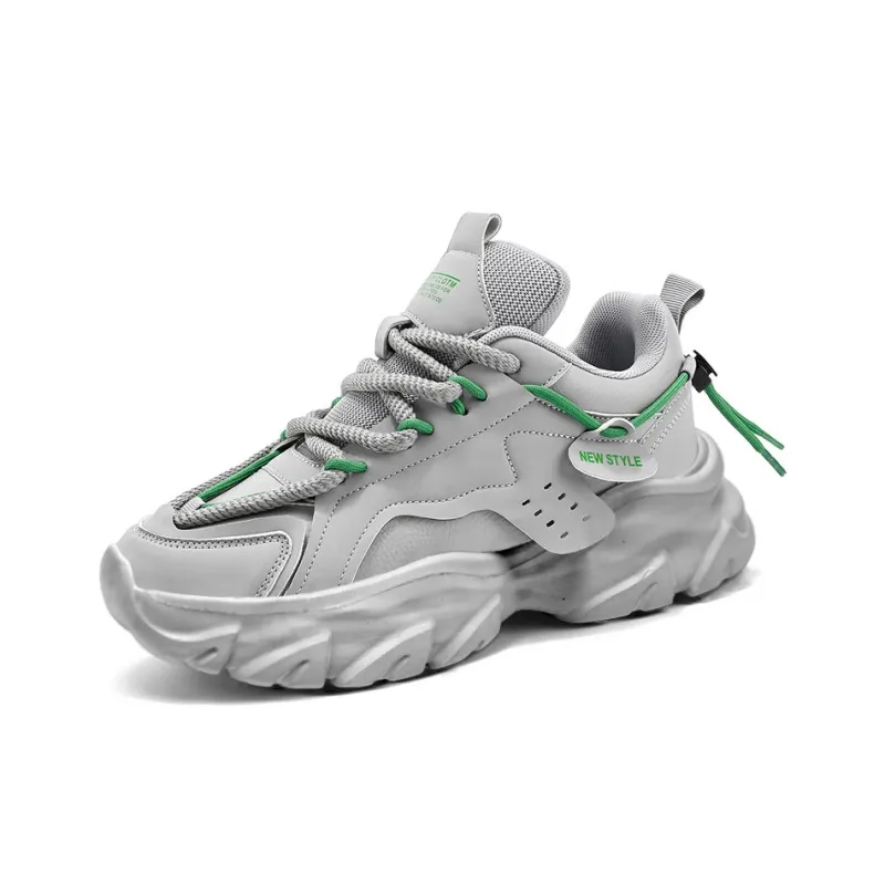 ROBINHOOD Cushioning, Slip Resistant, Abrasion Resistant, Height Increasing Low Top Chunky Sneakers Men's-7