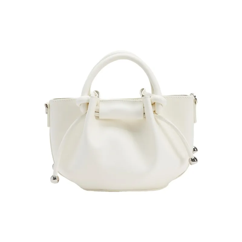 URBAN REVIVO Artificial Leather Handbag, Shoulder Bag, Crossbody Bag Trumpets Women's Raw White/Sky Blue/Black-2