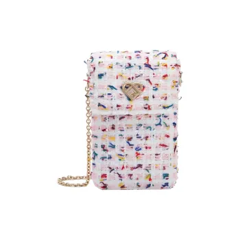 Furla My Joy Beaded Leather Fabric Shoulder Bag Crossbody Bag Mini Women's Talc White