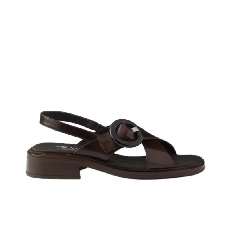 PRADA One Strap Sandals 3.5cm Women's Umber-1