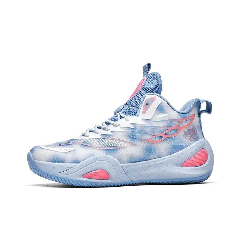 Kuding Basketball Shoes Unisex High Top White Pink/White Blue/White Moon-5