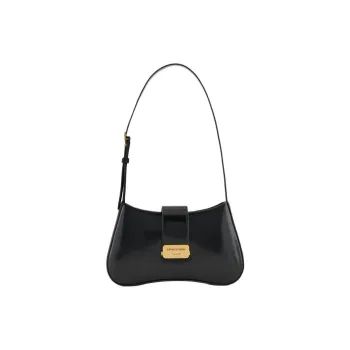 EMPORIO ARMANI Polyurethane Hobo Bag Handbag Shoulder Bag Women's Black