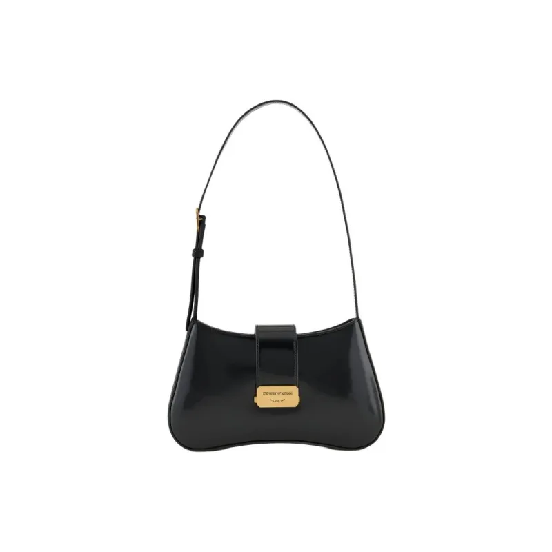 EMPORIO ARMANI Polyurethane Hobo Bag Handbag Shoulder Bag Women's Black-0