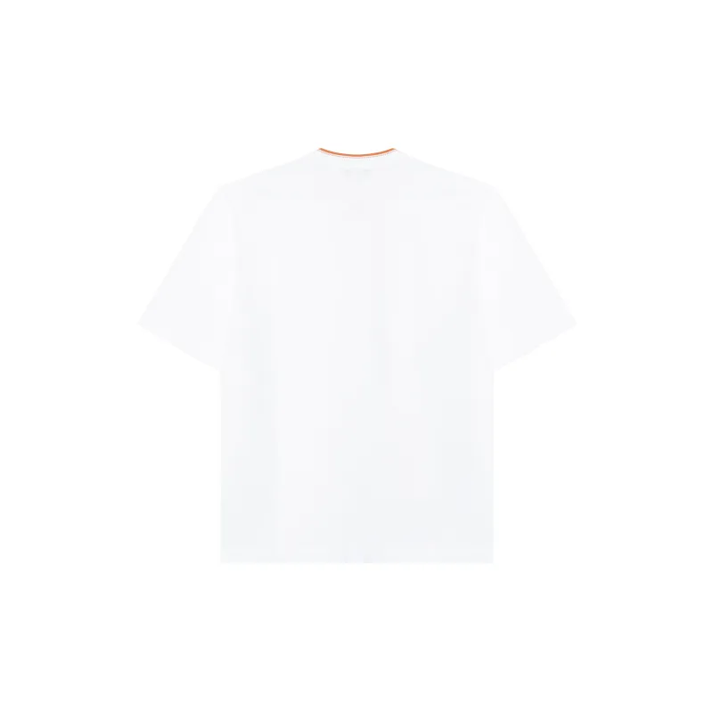 HERMES Solid Color Pocket Crew Neck Short Sleeved Shirt T Shirt Men's White-1
