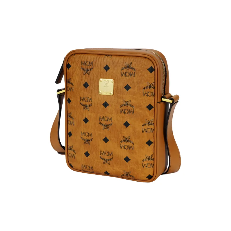 MCM Klassik Visetos Coated Canvas Shoulder Bag, Crossbody Bag Mini Unisex Cognac-1