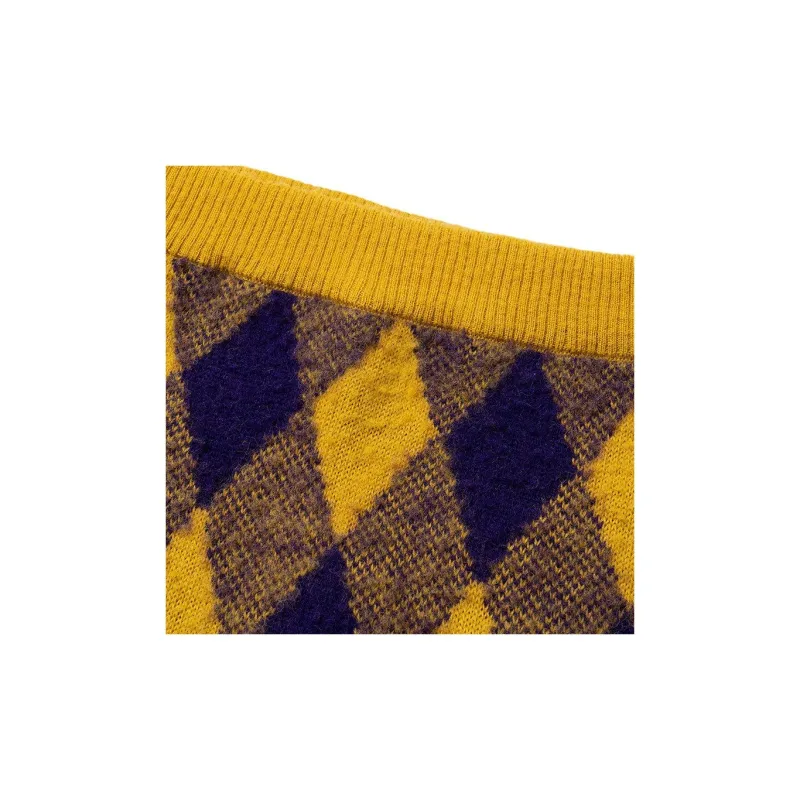 Burberry Argyle Wool Skirt 'Pear'-5