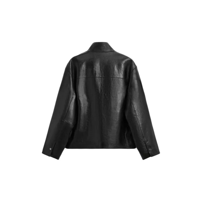 ZARA Leather Jacket Men's Black-1