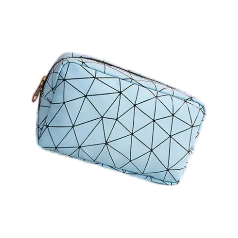 JINGLINGLONG Diamond Pattern Makeup Bag PU Waterproof Toiletry Bag Travel Portable Cosmetics Storage Bag-8