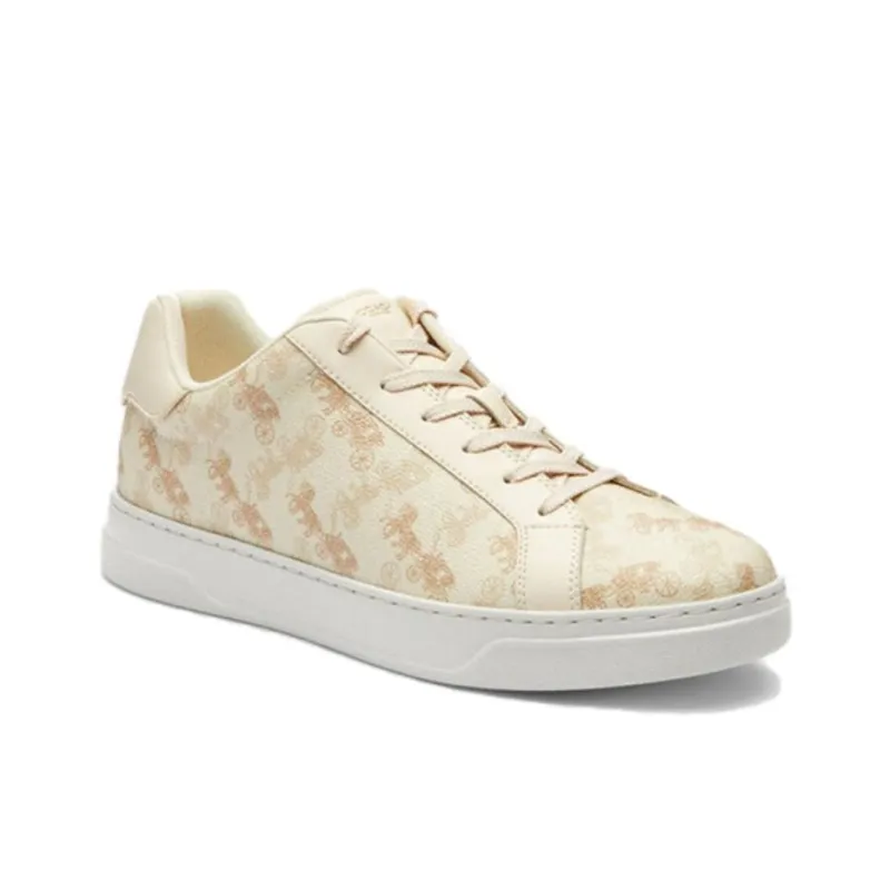 COACH Highline Low Top Skateboard Shoes Men's Beige-2