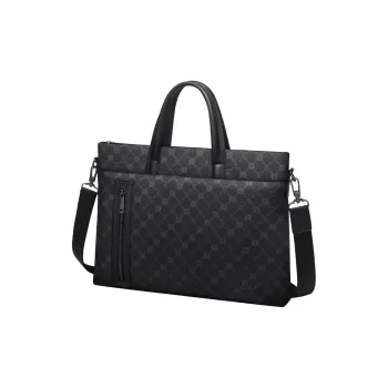 GOLF PVC With Synthetic Leather 15 Inch Computer Handbag, Crossbody Bag, Briefcase Tubas Men's Gray & Black
