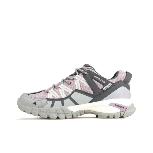 HUMTTO Cushioned Slip Resistant Abrasion Resistant Low Top Trekking Shoes Women's Gray Pink Purple