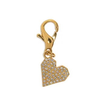En Goose Deluxe Brand Heart Shaped Pendant Embellished Keyring