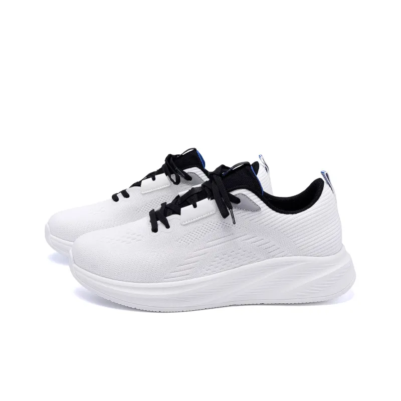 HUANQIU Durable Breathable Lightweight Low-Top Casual Running Shoes Men's White Black-2
