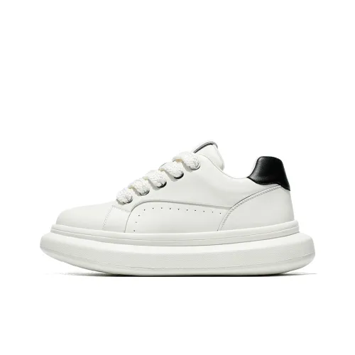 MOERBAI Original Machine Series Wear-Resistant Breathable Height Increasing Low-Top Casual Shoes Men's White