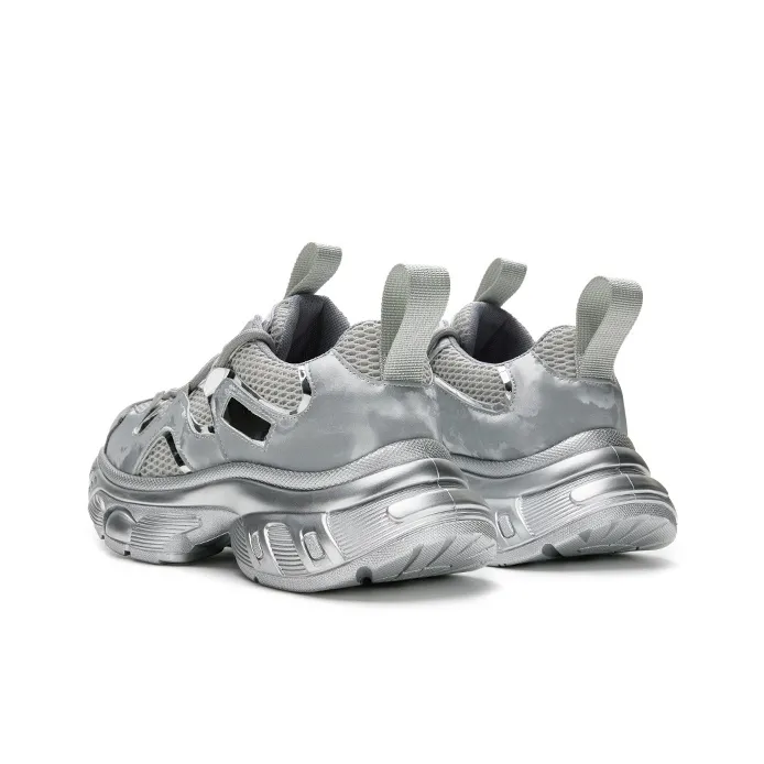 HR Low-Top Chunky Sneakers Women's Silver-3