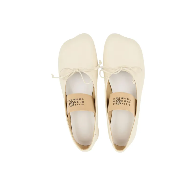 MM6 Maison Margiela Anatomic Numbers Motif Bow Detailed Ballerinas Women's-3