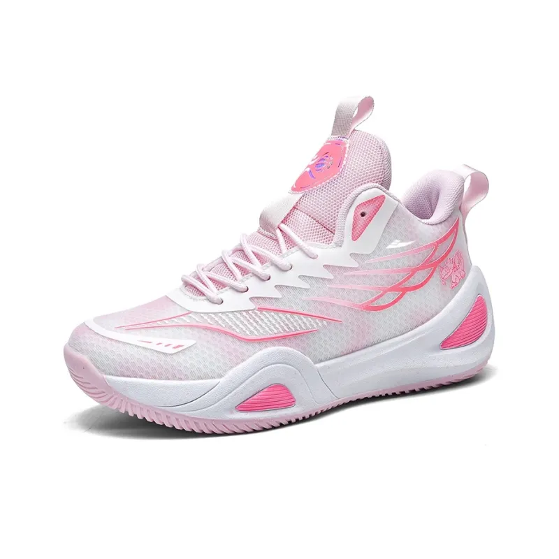 Kuding Basketball Shoes Unisex High Top White Pink/White Blue/White Moon-1