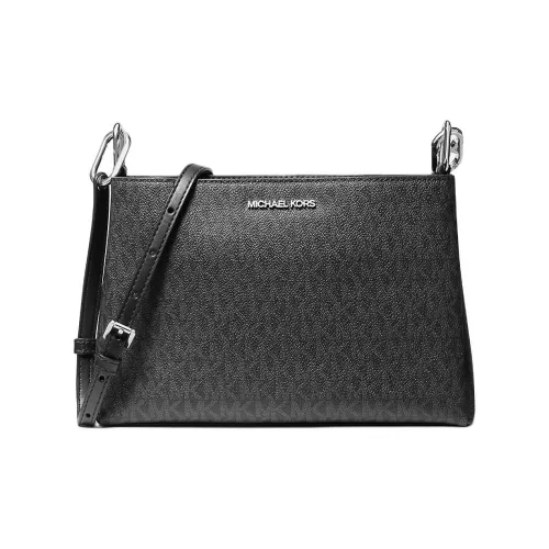 MICHAEL KORS Coated Canvas Shoulder Bag Crossbody Bag Medium Size Women's Black
