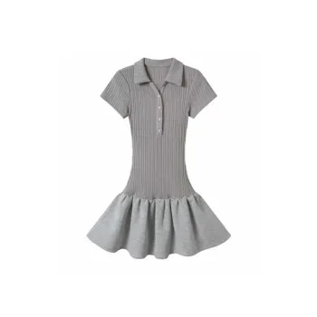 Pa33word Fashion Short Sleeved Dress Women's Classic Gray