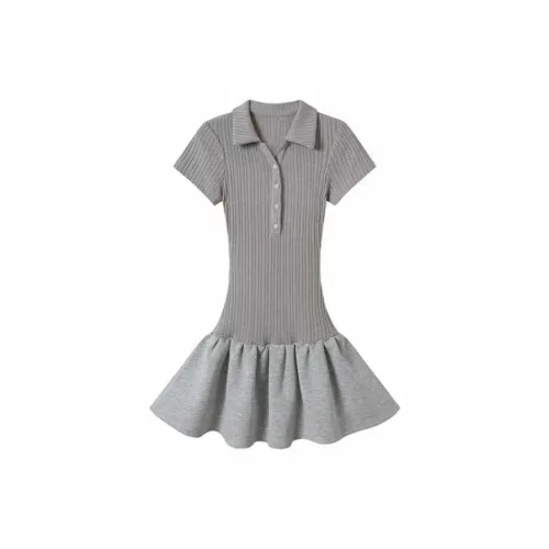 Pa33word Fashion Short Sleeved Dress Women's Classic Gray